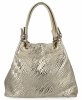 Stylowa Torebka Skórzana Shopper Bag Złota